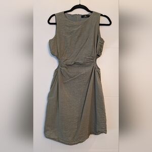 Chic Sleeveless Khaki Mini Dress